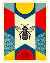 Load image into Gallery viewer, Bee Geometric (Red) Print Shepard Fairey