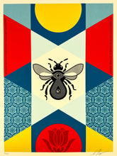 Load image into Gallery viewer, Bee Geometric (Red) Print Shepard Fairey