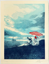 Load image into Gallery viewer, Bliss At The Cliff's Edge Letterpress Print Shepard Fairey