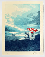 Load image into Gallery viewer, Bliss At The Cliff's Edge Letterpress Print Shepard Fairey