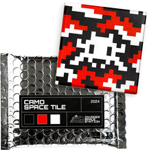Load image into Gallery viewer, Camo Space Tile (Red, Black, & White) Sculpture Invader