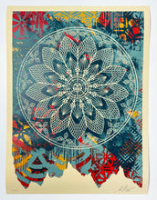 Load image into Gallery viewer, Collage Peace Mandala (Blue) Print Shepard Fairey