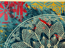 Load image into Gallery viewer, Collage Peace Mandala (Blue) Print Shepard Fairey