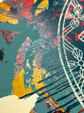 Load image into Gallery viewer, Collage Peace Mandala (Blue) Print Shepard Fairey