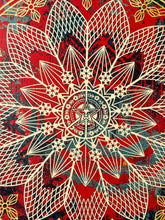 Load image into Gallery viewer, Collage Peace Mandala (Red) Print Shepard Fairey