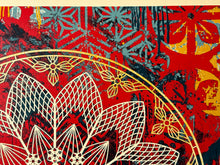 Load image into Gallery viewer, Collage Peace Mandala (Red) Print Shepard Fairey