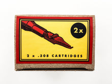 Load image into Gallery viewer, Mightier Than .308 MT Ammunition Box (Red & Yellow) Sculpture Ravi Zupa