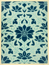 Load image into Gallery viewer, Obey Deco Floral Pattern (Blue) Print Shepard Fairey