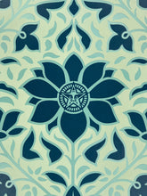 Load image into Gallery viewer, Obey Deco Floral Pattern (Blue) Print Shepard Fairey