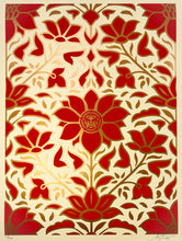 Load image into Gallery viewer, Obey Deco Floral Pattern (Red) Print Shepard Fairey