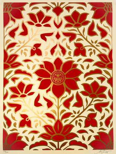 Obey Deco Floral Pattern (Red) Print Shepard Fairey