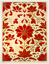 Load image into Gallery viewer, Obey Deco Floral Pattern (Red) Print Shepard Fairey