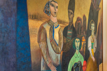 Load image into Gallery viewer, Paisaje Con Personaje Y Niño En Rojo Painting Gonzalo Cienfuegos