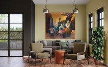 Load image into Gallery viewer, Paisaje Con Personaje Y Niño En Rojo Painting Gonzalo Cienfuegos