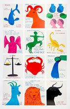 Load image into Gallery viewer, Signs of the Zodiac Print David Shrigley