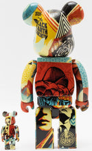 Load image into Gallery viewer, BEARBRICK Shepard Fairey DesignerCon Exclusive 400% + 100% Box Set Vinyl Figure Shepard Fairey