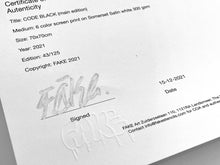 Load image into Gallery viewer, Code Black Print FAKE