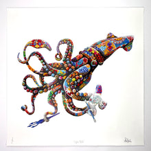 Load image into Gallery viewer, Cyan Tipoff (Hand Finished) Print - Hand Embellished Louis Masai