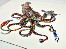 Load image into Gallery viewer, Cyan Tipoff (Hand Finished) Print - Hand Embellished Louis Masai