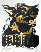 Load image into Gallery viewer, Faile Dog (Gold/Black) Print FAILE