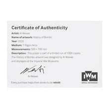 Load image into Gallery viewer, History of Bombs Posters, Prints, & Visual Artwork Ai Weiwei