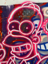Load image into Gallery viewer, Homer Simpson - Louis Vuitton (Double Neon Series) Painting Jago Oner