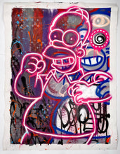 Load image into Gallery viewer, Homer Simpson - Louis Vuitton (Double Neon Series) Painting Jago Oner