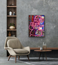Load image into Gallery viewer, Homer Simpson - Louis Vuitton (Double Neon Series) Painting Jago Oner