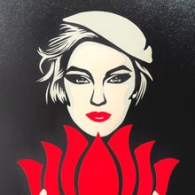 Load image into Gallery viewer, Obey Noir Flower Woman (Blue) Print Shepard Fairey