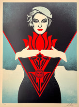 Load image into Gallery viewer, Obey Noir Flower Woman (Blue) Print Shepard Fairey