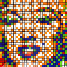 Load image into Gallery viewer, Rubik Shot Red Marilyn Print Invader