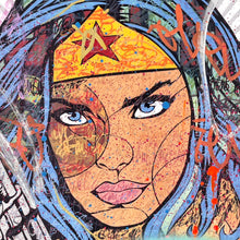 Load image into Gallery viewer, Wonder Woman With a Gun (1/1) Print - Hand Embellished Dillon Boy