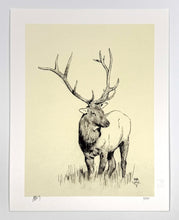 Load image into Gallery viewer, Elk Sketch Print Mark Maggiori
