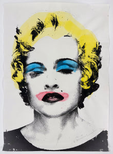 Madonna Paster (Yellow Hair) Print - Hand Embellished Mr. Brainwash