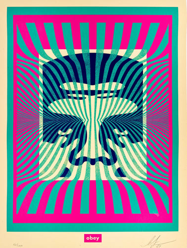 Op-Art Icon (Aqua) Print Shepard Fairey