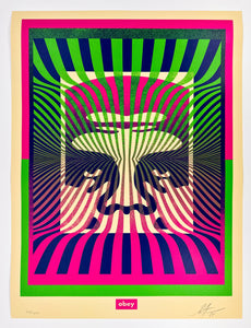 Op-Art Icon (Green Gradient) Print Shepard Fairey