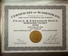 Load image into Gallery viewer, Peace &amp; Freedom Dove (Metal Street Sign) Print Shepard Fairey
