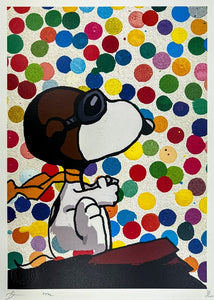Pilot Snoopy Meets Hirst Dots Print Death NYC