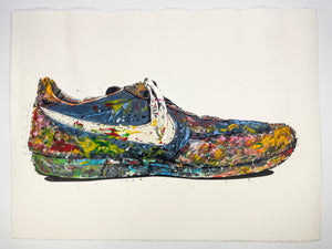Shoe - Off-White Version (Hand-finished) (Creased) Print - Hand Embellished Mr. Brainwash