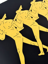 Load image into Gallery viewer, Whistle While You Work (Black and Gold) Print Cleon Peterson
