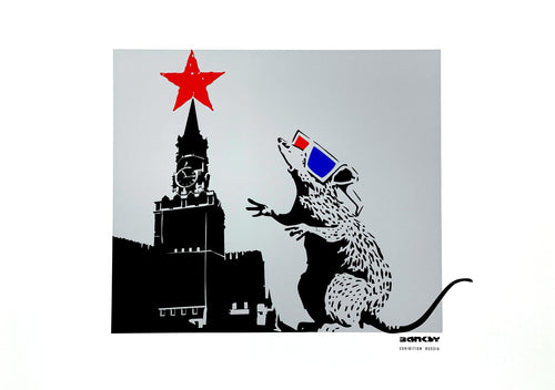 3D Red Square Rat Print Banksy