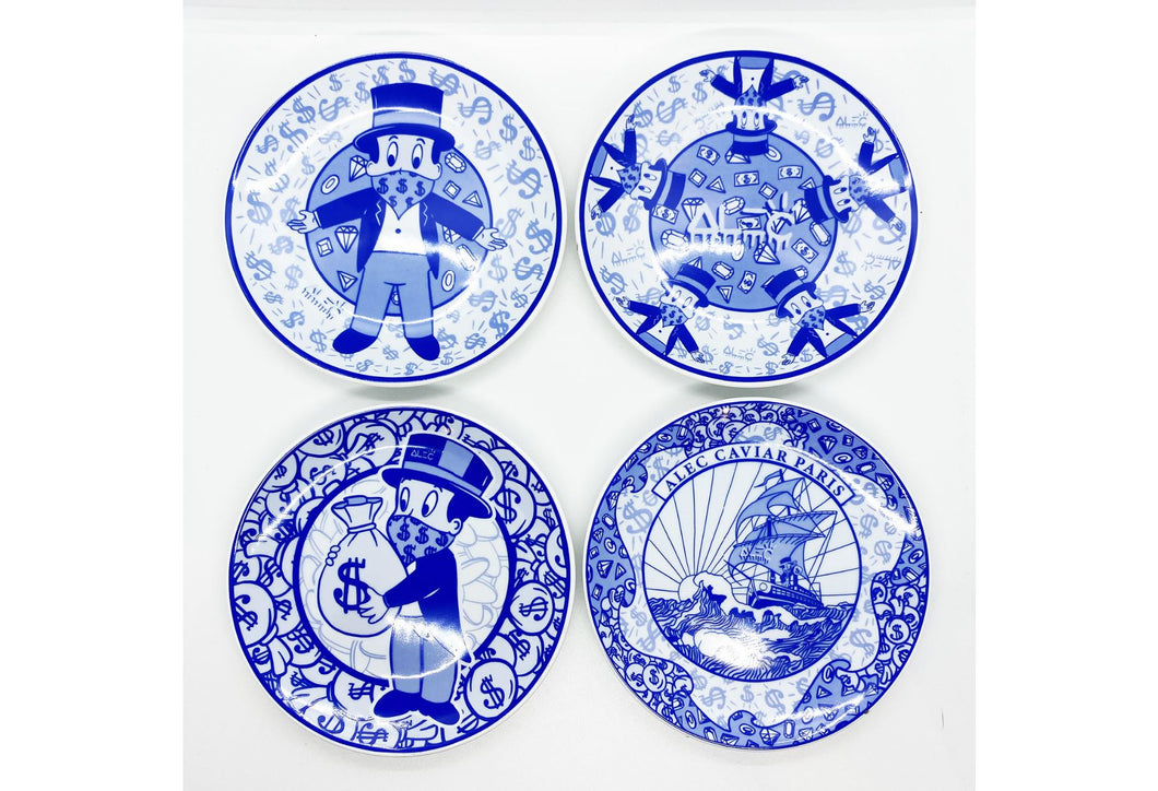 4 Plate Set Ceramic Alec Monopoly