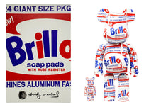 Load image into Gallery viewer, BEARBRICK Andy Warhol&#39;s &#39;Brillo&#39; (400% + 100%) Vinyl Figure Be@rbrick
