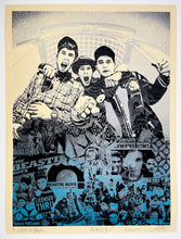 Load image into Gallery viewer, Beastie Boys: Stand Together (Blue &amp; Silver) Print Shepard Fairey
