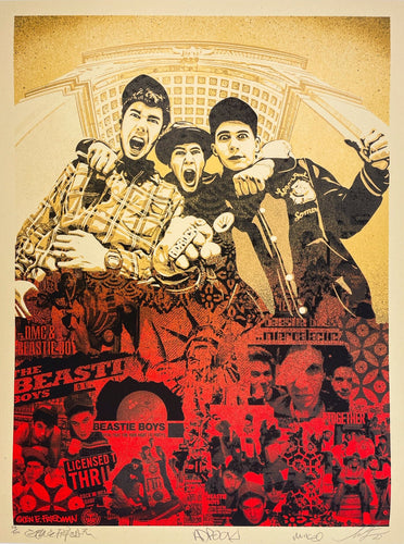 Beastie Boys: Stand Together (Red & Gold) Print Shepard Fairey