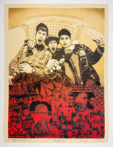 Beastie Boys: Stand Together (Red & Gold) Print Shepard Fairey