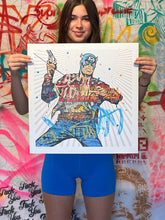 Load image into Gallery viewer, Captain America - American Outlaw (1/1) Print - Hand Embellished Dillon Boy
