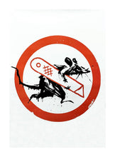 Load image into Gallery viewer, Cut &amp; Run Rat Stencil Poster Print Banksy
