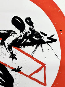 Cut & Run Rat Stencil Poster Print Banksy
