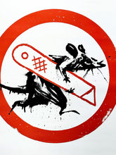 Load image into Gallery viewer, Cut &amp; Run Rat Stencil Poster Print Banksy
